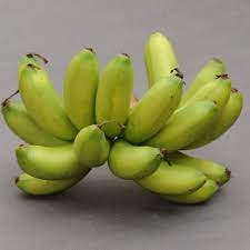 กล้วยกุ้งเขียว ผลมีสีเหลืองรสหวาน กลิ่นหอมฉุน เปลือกบางคล้ายกล้วยหอม