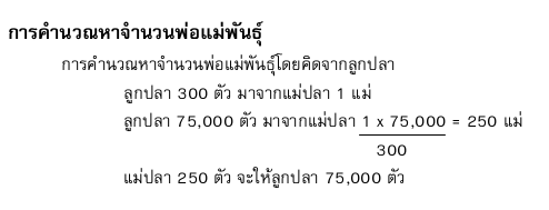 การคำนวณหาจำนวนพ่อแม่พันธุ์