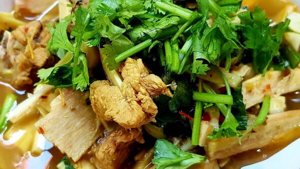 แกงปลีตาลใส่ไก่ แกงปลีตาล