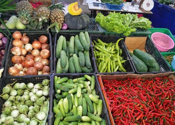 ตลาดสด เดอะวอล์ค ไลฟ์สไตล์ มอลล์ ร้านขายผัก