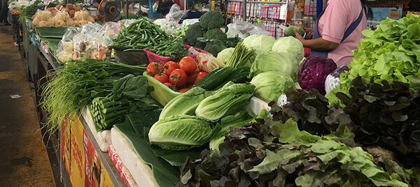 ตลาดเช้า ปทุมธานี ตลาดสดเทศบาลเมืองปทุมธานี ร้านขายผัก