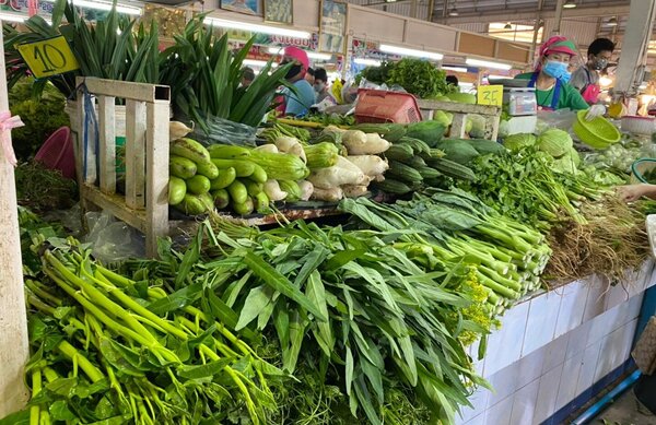 ตลาดในนนทบุรี ร้านขายผัก