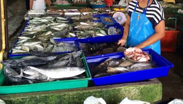 ตลาดสดกระบุรี ร้านปลาสด
