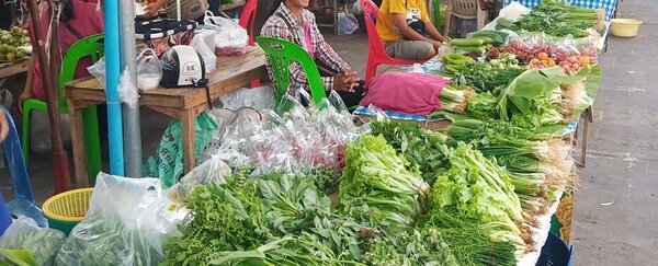 ตลาดสดท่าตูม ร้านผักสด
