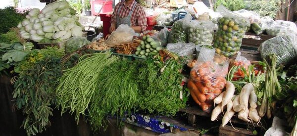 กาดประตูเชียงใหม่ ตลาดเช้าเชียงใหม่ ร้านผักสด