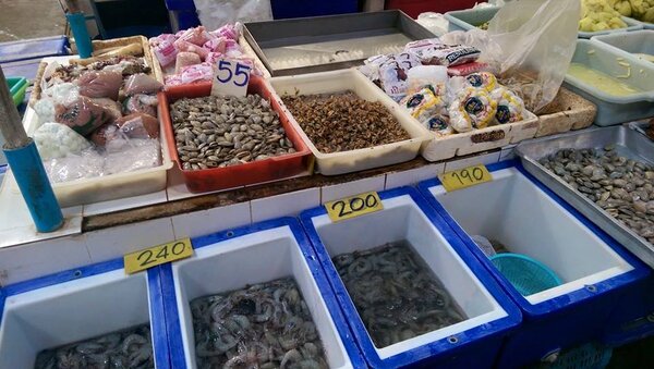 ตลาดเช้า ลำลูกกา ตลาดใหญ่ลำลูกกา ร้านอาหารสด