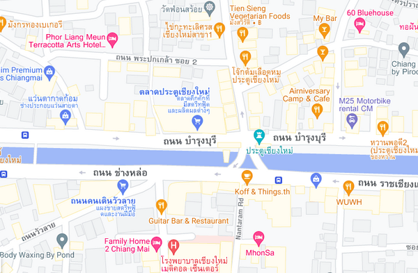แผนที่ของตลาดประตูเชียงใหม่ แผนที่ตลาดประตูเชียงใหม่