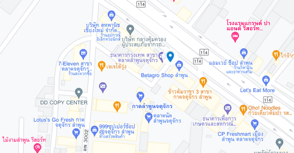 แผนที่ตลาดลำพูนจตุจักร