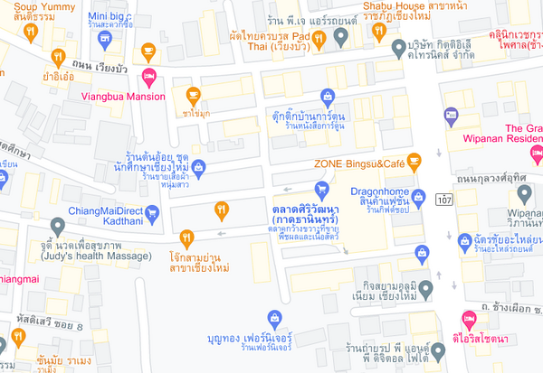 แผนที่ตั้งของตลาดศิริวัฒนา แผนที่ตลาดศิริวัฒนา
