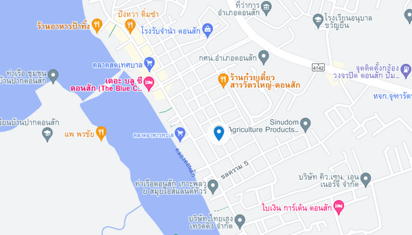 แผนที่ตั้งตลาดสดตำบลดอนสัก แผนที่ตลาดสดตำบลดอนสัก