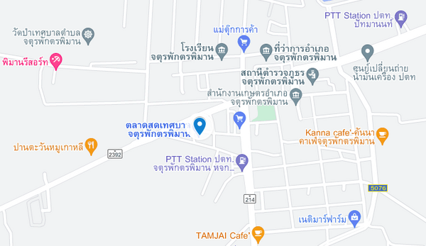 แผนที่ตลาดสดเทศบาลจตุรพักตรพิมาน