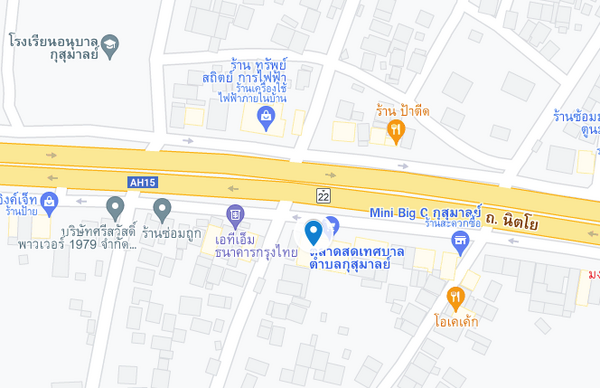 แผนที่ตลาดสดเทศบาลตำบลกุสุมาลย์