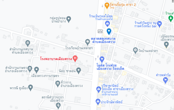 แผนที่ตลาดสดเทศบาลตำบลสรวง