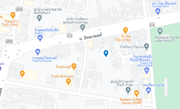 แผนที่ตั้งของตลาดเทศบาลตำบลท่าตูม แผนที่ตลาดเทศบาลตำบลท่าตูม