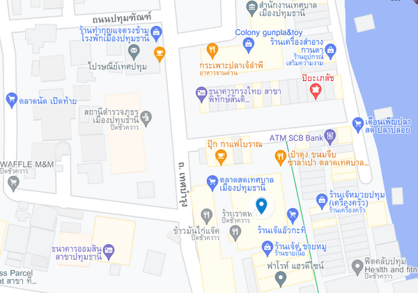 แผนที่การเดินทางไปตลาดเทศบาลปทุมธานี แผนที่ตลาดเทศบาลปทุมธานี