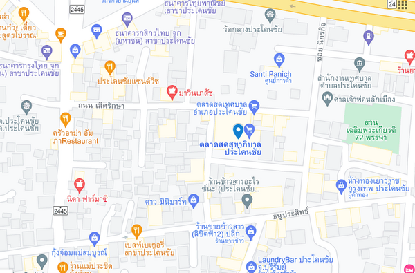 แผนที่ตั้งของตลาดสดเทศบาลตำบลประโคนชัย จ.บุรีรัมย์ แผนที่ตั้งตลาดประโคนชัย