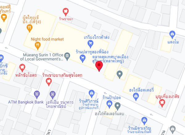 แผนที่ตลาดสดเทศบาลเมืองสุรินทร์