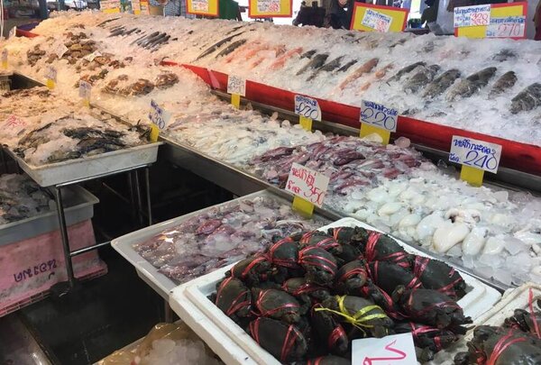 ตลาดทะเลไทย สมุทรสาคร สิรภัชร์ฌาญ์ งามวงศ์เงิน ร้านของทะเล