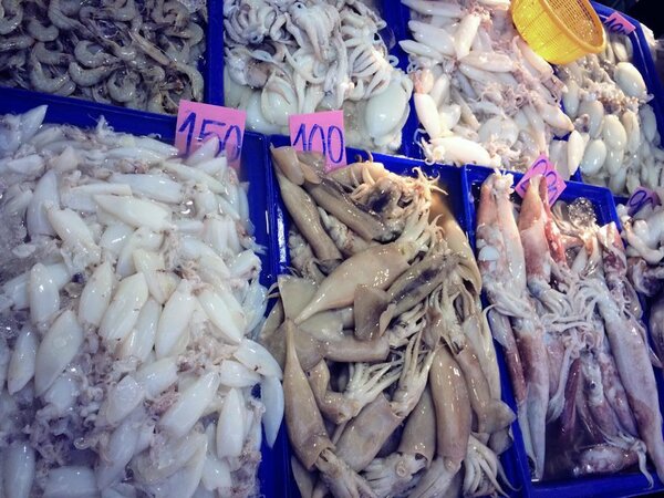 ตลาดสดมหาสารคาม ตลาดเทศบาลตำบลบรบือ ร้านของทะเล