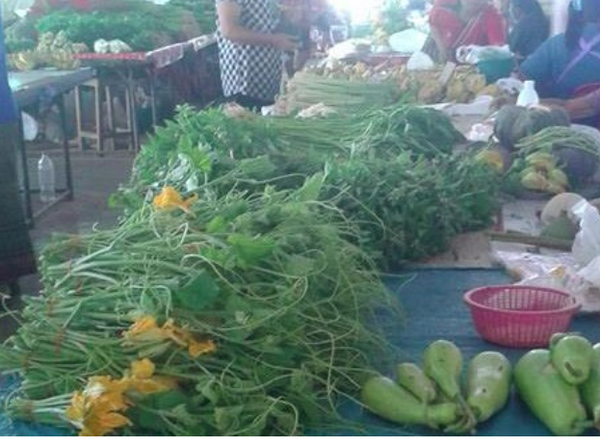 ตลาดสดสกลนคร ตลาดสดเทศบาล 1 ร้านผัก