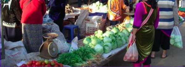 ตลาดปางมะผ้า ตลาดสดปางมะผ้า ร้านผัก