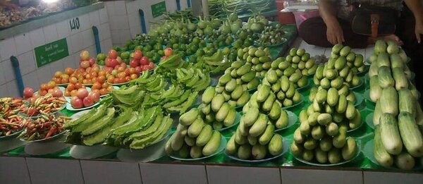 ตลาดสดกาฬสินธุ์ ตลาดสดเทศบาลเมืองกาฬสินธุ์ ร้านผัก