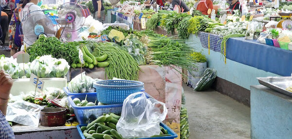 ตลาดเจดีย์แม่ครัว ตลาดสด เชียงใหม่ ร้านผัก