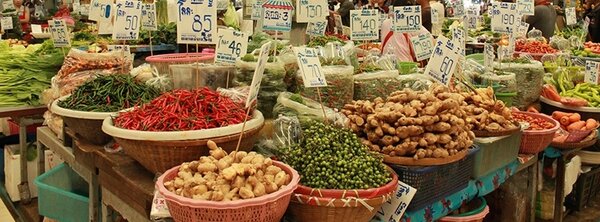 ตลาดยิ่งเจริญ บางเขน ตลาดสดบางเขน ร้านผักสวนครัว