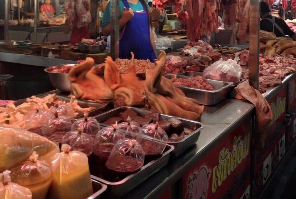 ตลาดเมืองพิษณุโลก ตลาดพิษณุโลกร่วมใจ ร้านหมูสด