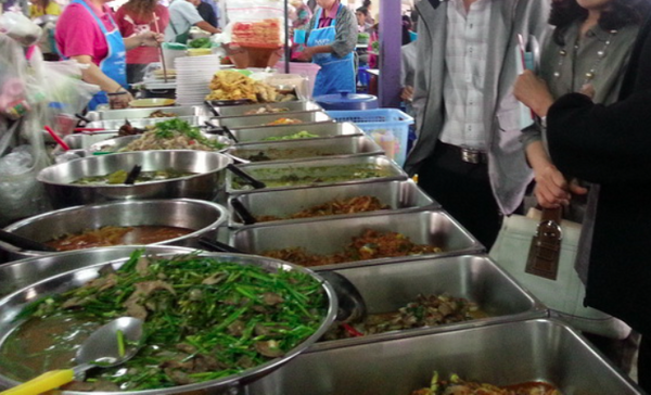 ตลาดสดขอนแก่น ตลาดบางลำภู ร้านอาหารปรุงสุก