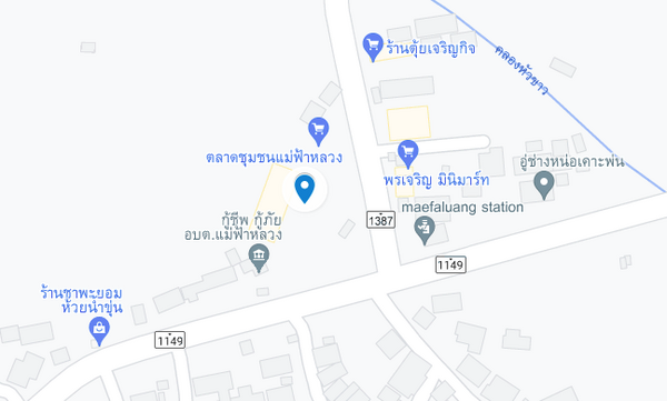 แผนที่ตั้งตลาดชุมชนตำบลแม่ฟ้าหลวง จ.เชียงราย แผนที่ตลาดชุมชนตำบลแม่ฟ้าหลวง
