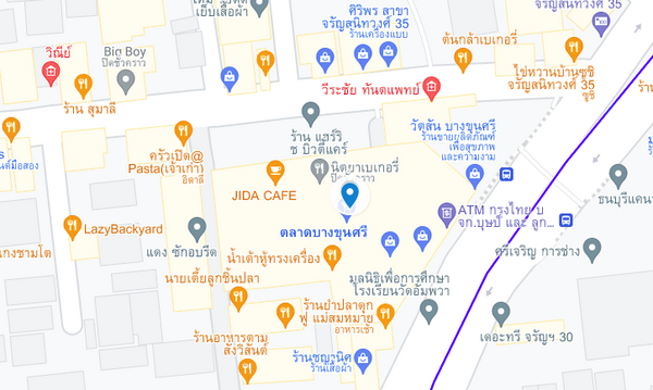 แผนที่ตั้งตลาดบางขุนศรี แผนที่ตลาดบางขุนศรี