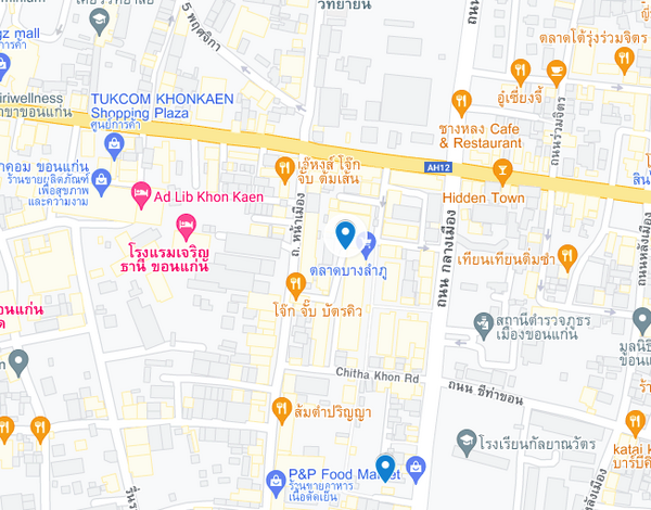 แผนที่ตั้งตลาดบางภู จ.ขอนแก่น แผนที่ตลาดบางภู