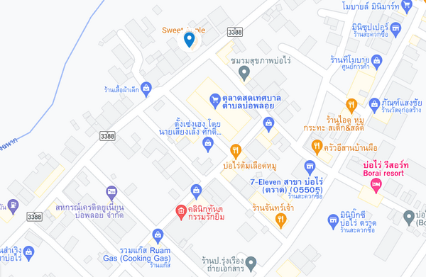 แผนที่ตั้งตลาดสดเทศบาลตำบลบ่อพลอย จ.ตราด แผนที่ตลาดสดเทศบาลตำบลบ่อพลอย