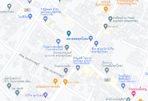 แผนที่ตั้งตลาดสดเทศบาลพุทไธสง จ.บุรีรัมย์ แผนที่ตลาดสดเทศบาลพุทไธสง