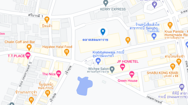 แผนที่ตั้งตลาดสดเทศบาลเมืองกระบี่ (ตลาดสดมหาราช) แผนที่ตลาดสดเทศบาลเมืองกระบี่ (ตลาดสดมหาราช)