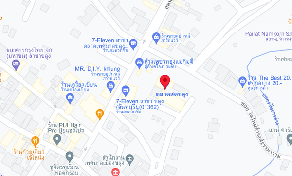 แผนที่ตลาดสดเทศบาลเมืองขลุง