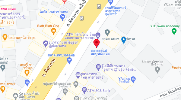 แผนที่ตั้งตลาดสดแม่สมบูรณ์ จ.นครราชสีมา แผนที่ตลาดสดแม่สมบูรณ์