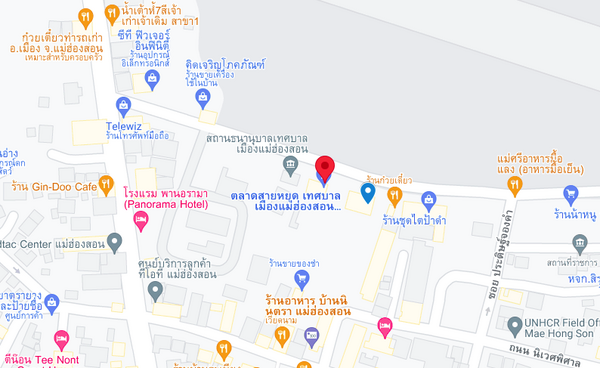 แผนที่ตั้งตลาดสายหยุด จ.แม่ฮ่องสอน แผนที่ตลาดสายหยุด