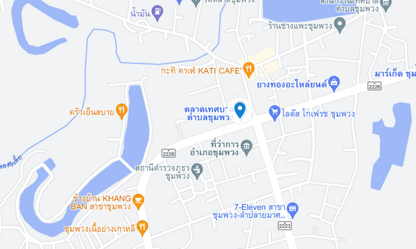 แผนที่ตลาดเทศบาลตำบลชุมพวง