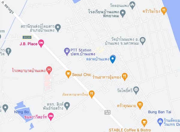 แผนที่ตลาดสดเทศบาลตำบลบ้านแพง