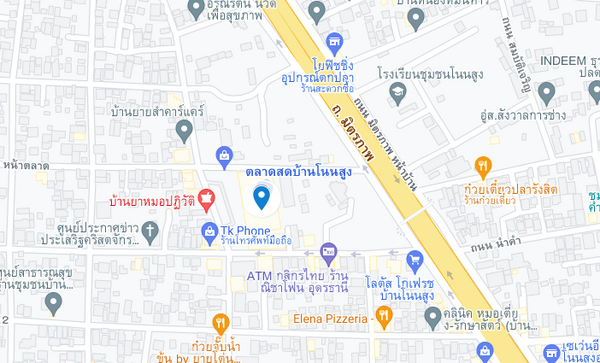 แผนที่ตลาดเทศบาลเมืองโนนสูง-น้ำคำ