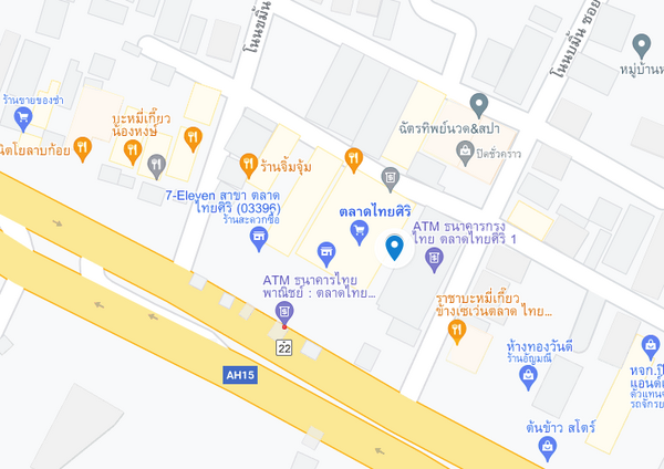 แผนที่ตั้งตลาดไทยศิริ 1 จ.อุดรธานี แผนที่ตลาดไทยศิริ 1