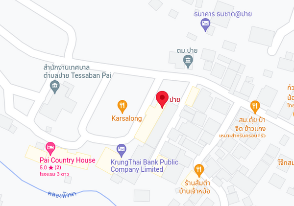 แผนที่ตั้งตลาดสดเทศบาลตำบลปาย แผนที่ตลาดสดเทศบาลตำบลปาย
