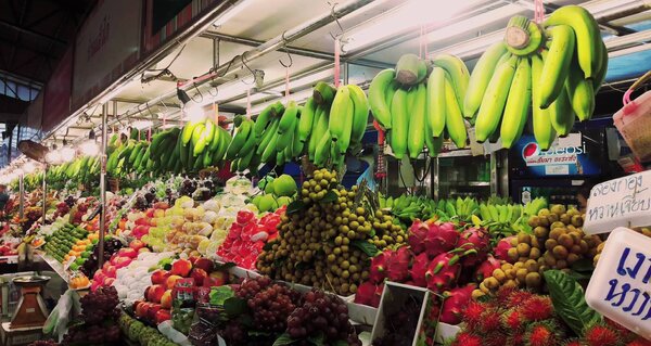 ตลาดรังสิต ตลาดเช้ารังสิต ร้านผลไม้