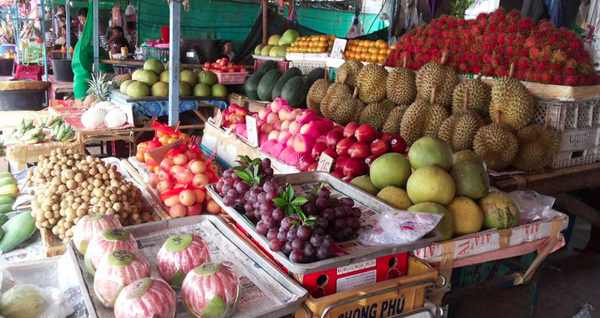 ตลาดเช้านครพนม ตลาดสดเทศบาลธาตุพนม ร้านผลไม้