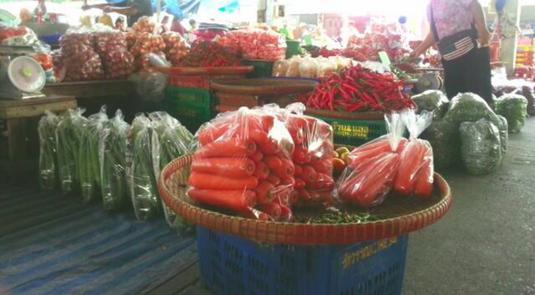 ตลาดเกษตรสุวพันธุ์ อ่างทอง ร้านผัก