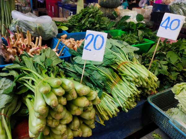 ตลาดสดอินเตอร์มาร์ท ตลาดเช้า ปทุมธานี ร้านผัก