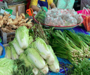 ตลาดเช้านครพนม ตลาดสดเทศบาลตำบลท่าอุเทน ตลาดใกล้กับวัดศรีสะเกษ