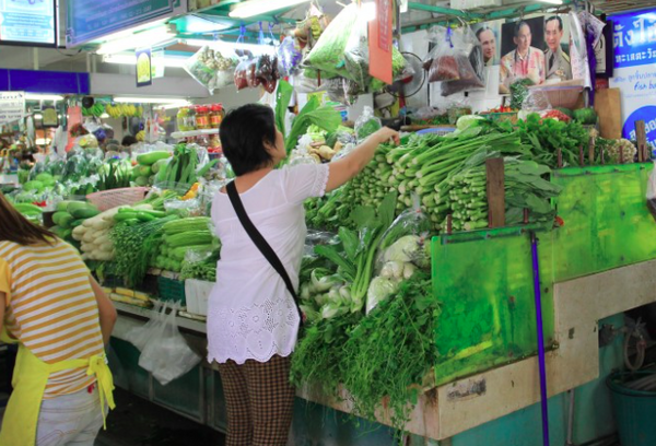 ตลาดสดสามย่าน ร้านผักสด